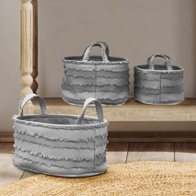 Home Collections Set Of 3 Tufted Baskets