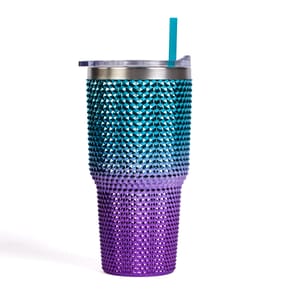 Hydrate Metallic Studded Ombre Tumbler 760ml - Purple