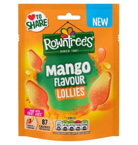 Rowntree's Lollies Mango Flavour Sweets Sharing Bag 130g