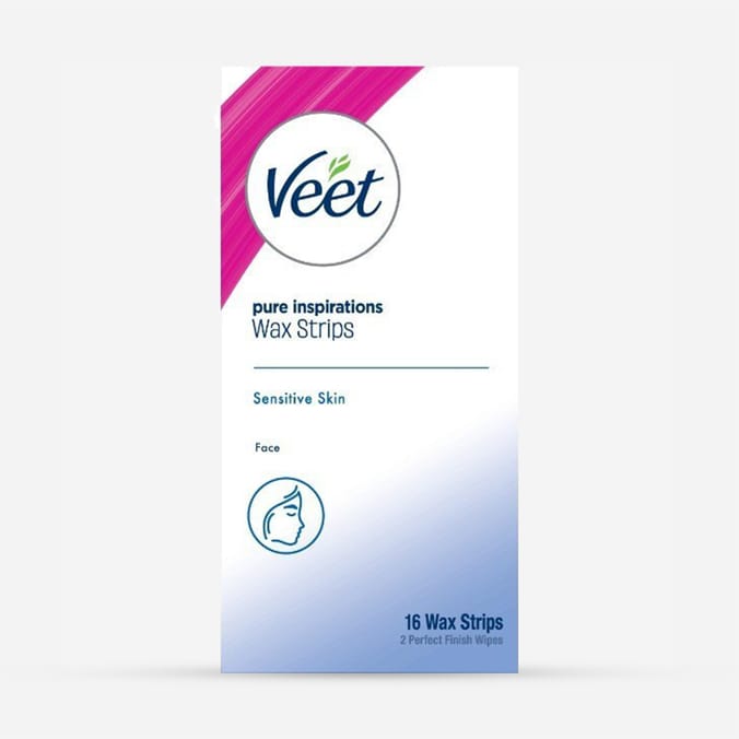 Veet Pure Inspirations Face Wax Strips 16 Pack – Sensitive Skin 