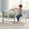 Liberty House Toys Kids Bookshelf Table And Chair - White & Forest Green