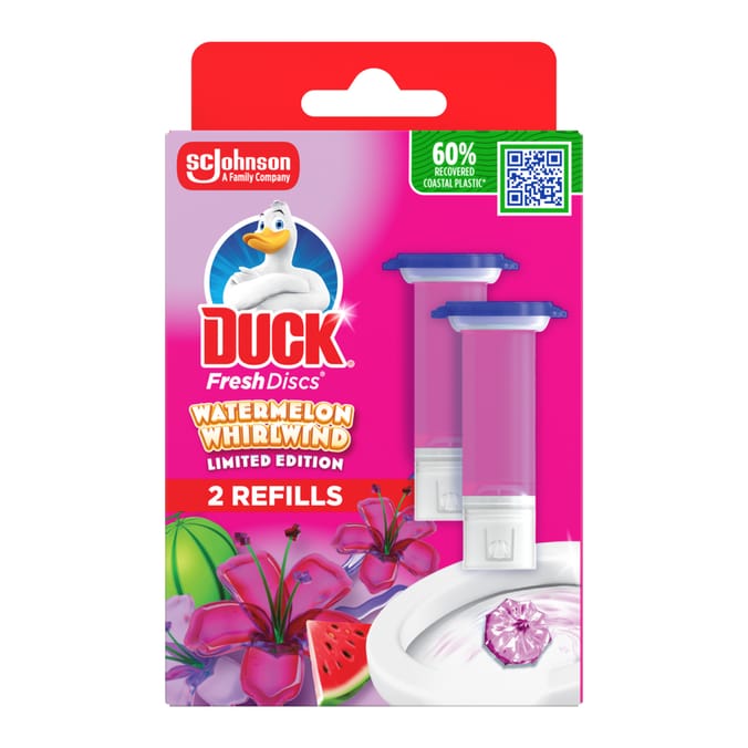 Duck Fresh Discs Toilet Gel Refill 2x36ml - Watermelon Whirlwind