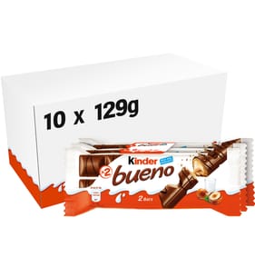 Kinder Bueno Milk Chocolate and Hazelnuts 3 Pack 129g x 10