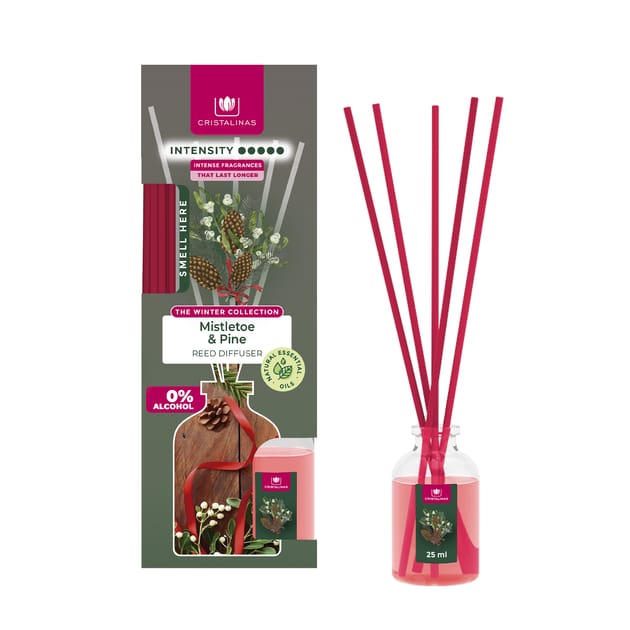 Cristalinas Reed Diffuser 25ml - Mistletoe & Pine | Home Bargains