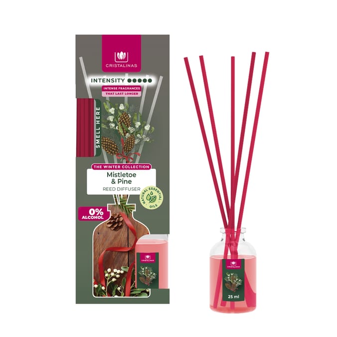 Cristalinas Reed Diffuser 25ml - Mistletoe & Pine