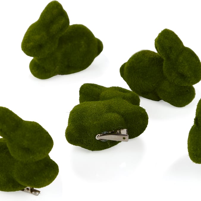 Happy Easter Flocked Bunny Clip Decoration 6 Pack