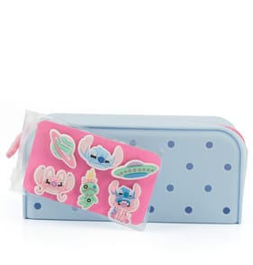 Stitch Silicone Pencil Case With Badges