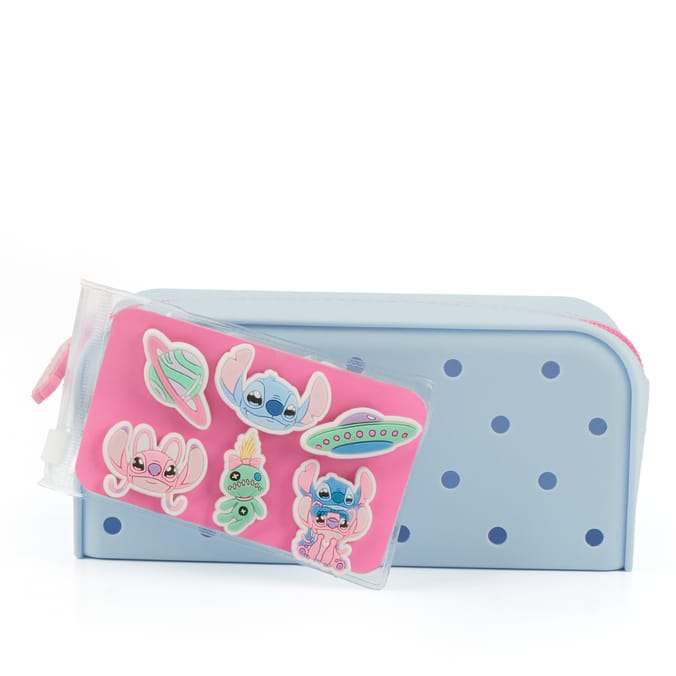 Stitch Silicone Pencil Case With Badges