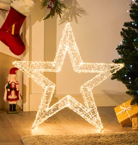 Prestige Mains Operated LED Wire Frame Large Star Display 80cm