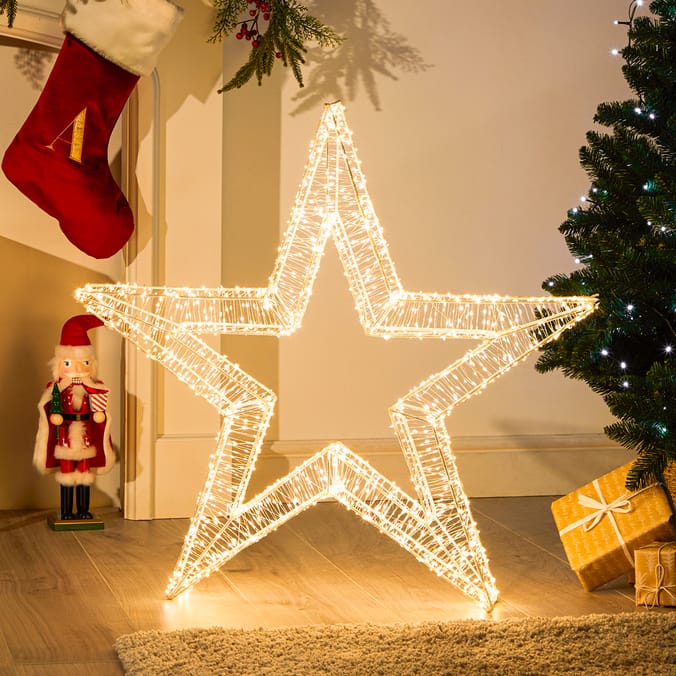 Prestige Mains Operated LED Wire Frame Large Star Display 80cm
