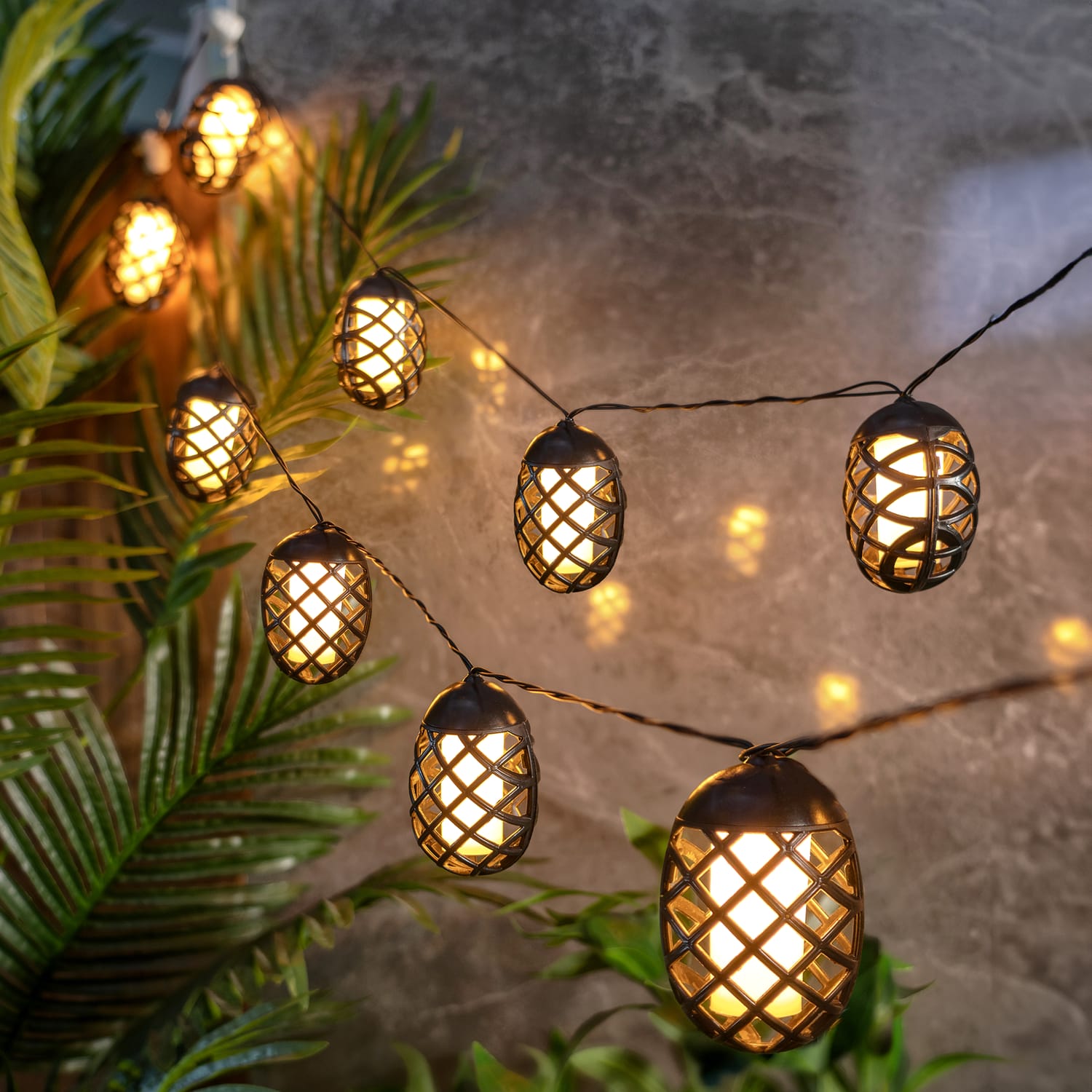 Solar Flame String Firefly 10 Solar Flame String Solar Lights | Home Bargains