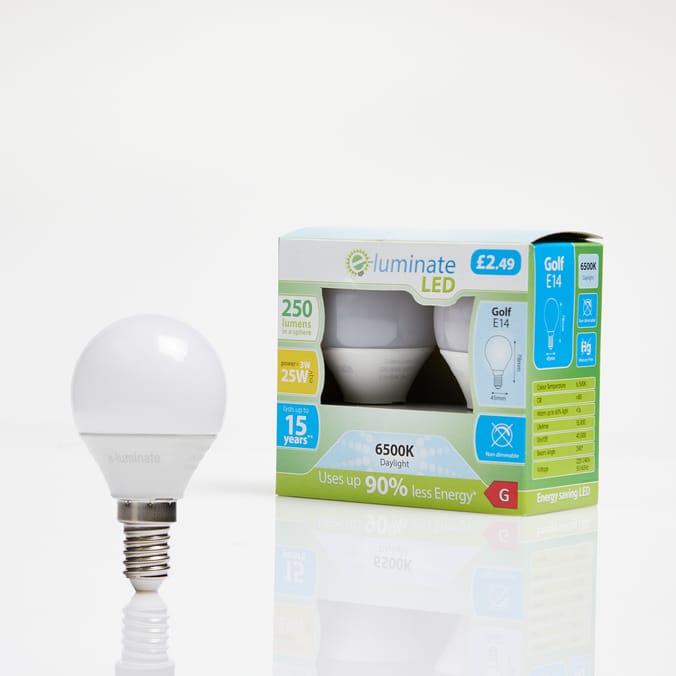 E-luminate 3W Golf Bulbs E14 Daylight (2 Pack)