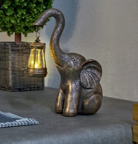 Firefly Elephant With Lantern Solar Light