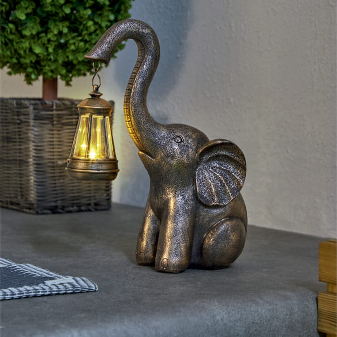 Firefly Elephant With Lantern Solar Light