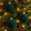 Festive Feeling 15cm Flocked Christmas Baubles 3 Pack