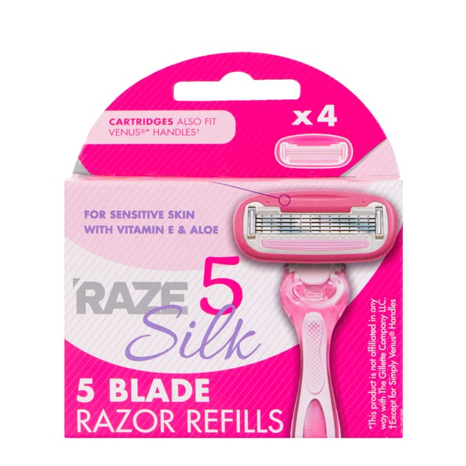 Raze Silk 5 Blade Refills 4 Pack