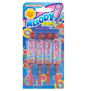 Chupa Chups Melody Pops Strawberry Flavour Lollipops 14g