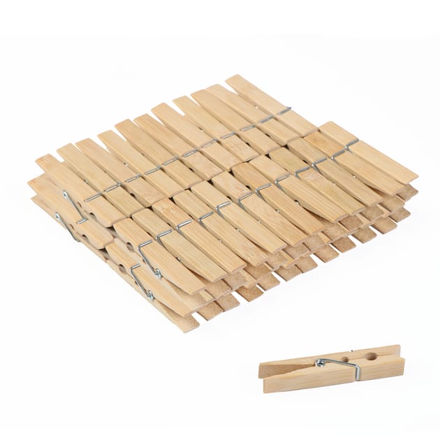 Wooden Clothes Pegs 24pk x2 | Home Bargains