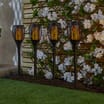 Firefly 4 Pack Black Torch Garden Stake Solar Lights