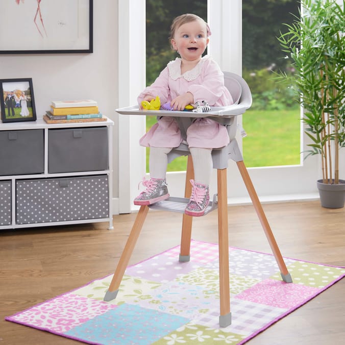 Liberty House Toys Kids High Chair – Grey and Beechwood