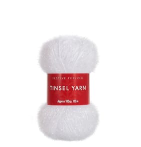 Festive Feeling Tinsel Yarn 100g - White