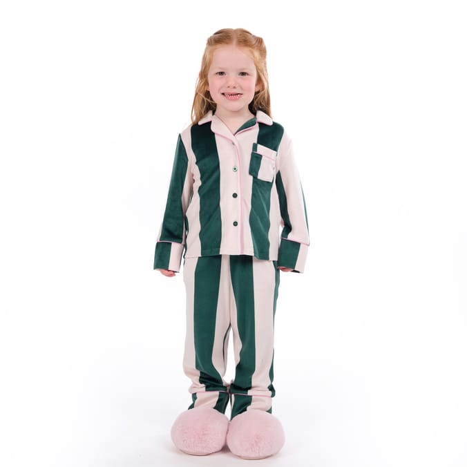 Originals Younger Kids Pink & Green Striped Pyjamas