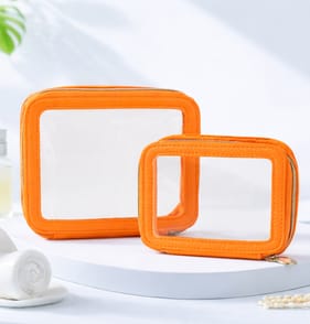 Set of 2 Cosmetic Bags - Orange