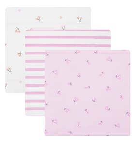 Pure Baby Pink Muslin Cloths 3 Pack