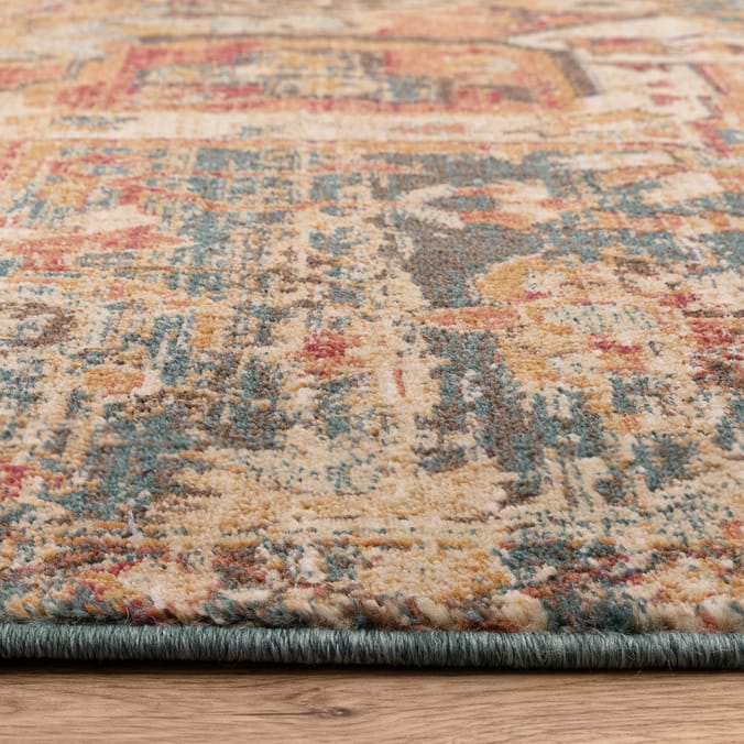Asiatic Raja Medallion Runner  RA09 -Teal/Multi