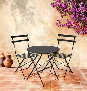  The Outdoor Living Collection Tuscany Metal Bistro Set - Black