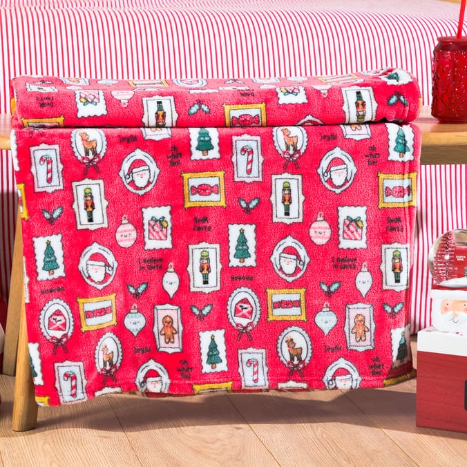 Sleigh Bells Super Soft Throw - Red  