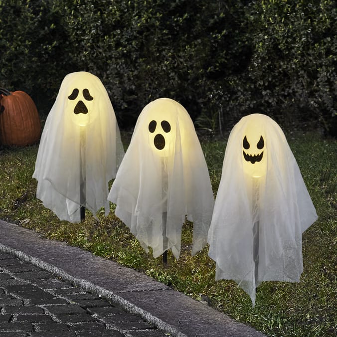 Haunted House Ghost Stake Lights 3 Pack