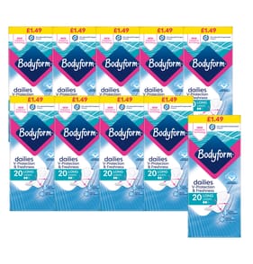 Bodyform Dailies Long Panty Liners 20 Pack x10