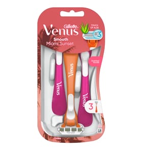 Gillette Venus Smooth Miami Sunset Disposable Razors 3s