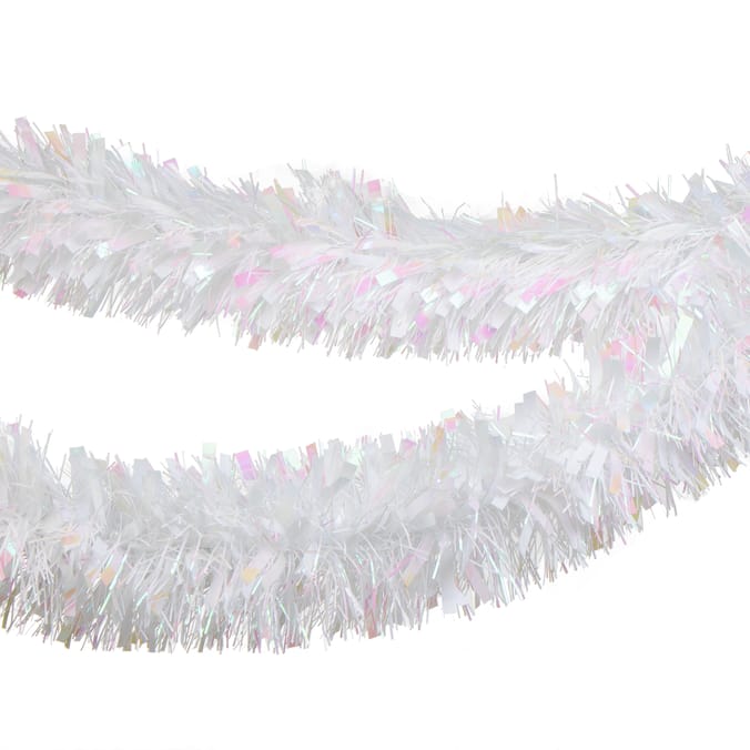 Joyful Luxury Tinsel 1.7m - Iridescent White