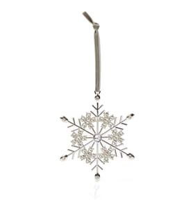 Frosted Spirit Metal Snowflake Reinstone Hanging Decoration