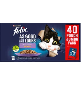 Felix As Good As It Looks Mixed Selection in Jelly Wet Cat Food Pouches 40 x 85g