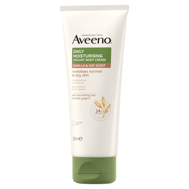 Aveeno Daily Moisturising Yogurt Body Cream Vanilla & Oat Scent 200ml Home Bargains