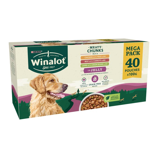 Winalot Meaty Chunks Mixed in Jelly Wet Dog Food 40 x 100g