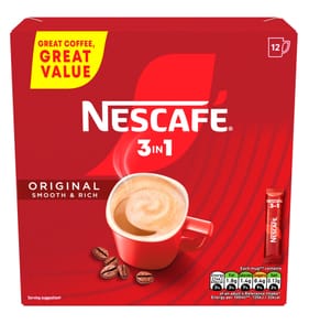 Nescafe 3in1 Original Instant Coffee Sachets 12x 16g