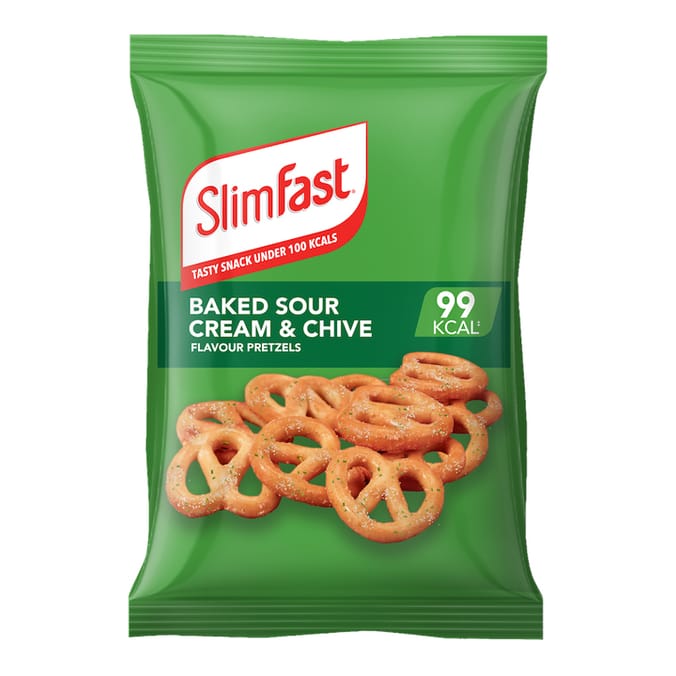 SlimFast Baked Pretzels 23g - Sour Cream & Chive x24