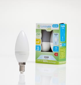 E-luminate LED E14 Candle Daylight Light Bulb 2 Pack - 250 Lumens