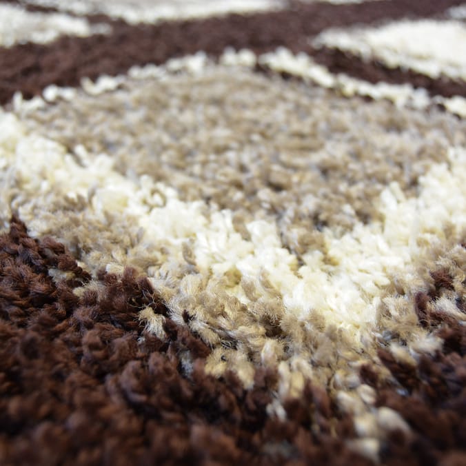 Essentials Verve Shaggy Cube Rug - Chocolate