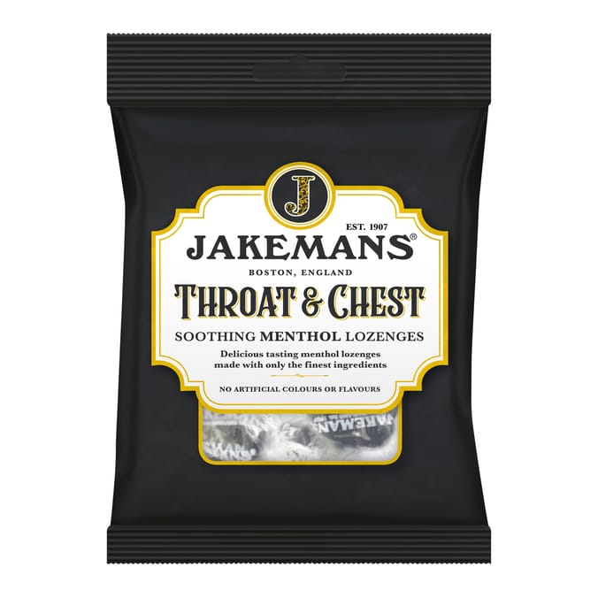 Jakemans Throat & Chest Soothing Menthol Lozenges 160g x 10 Packs
