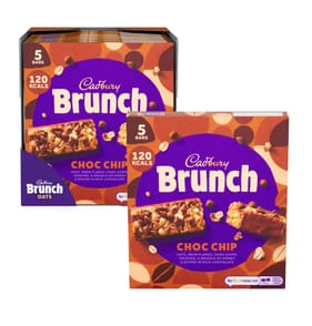 Cadbury Brunch Oats Bars 5 Pack Choc Chip 28g x8