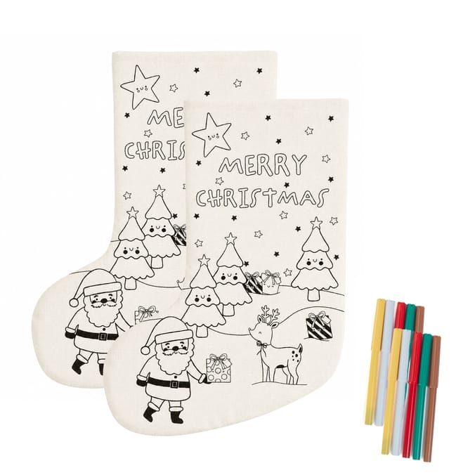 Sleigh Bells Colour Your Own Stocking x2