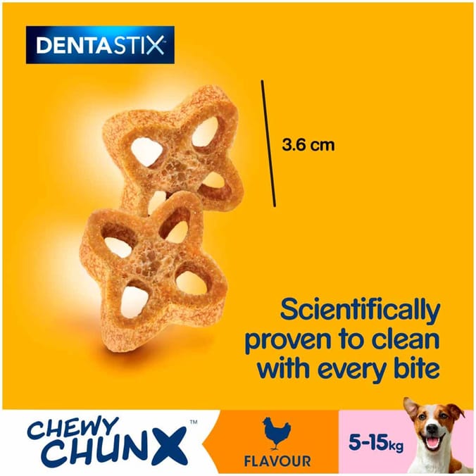 Pedigree Dentastix Chewy Chunx Mini Dog Treat Chicken Flavour 68g x5
