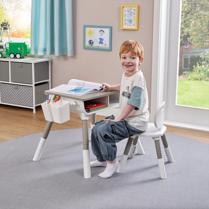 Kids Scandi Height Adjustable Table and Chair Set