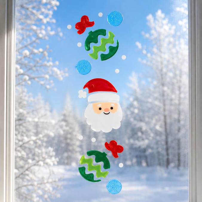 Festive Feeling Christmas Reusable Gel Window Stickers