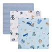 Pure Baby Muslin Cloth 3 Pack - Blue